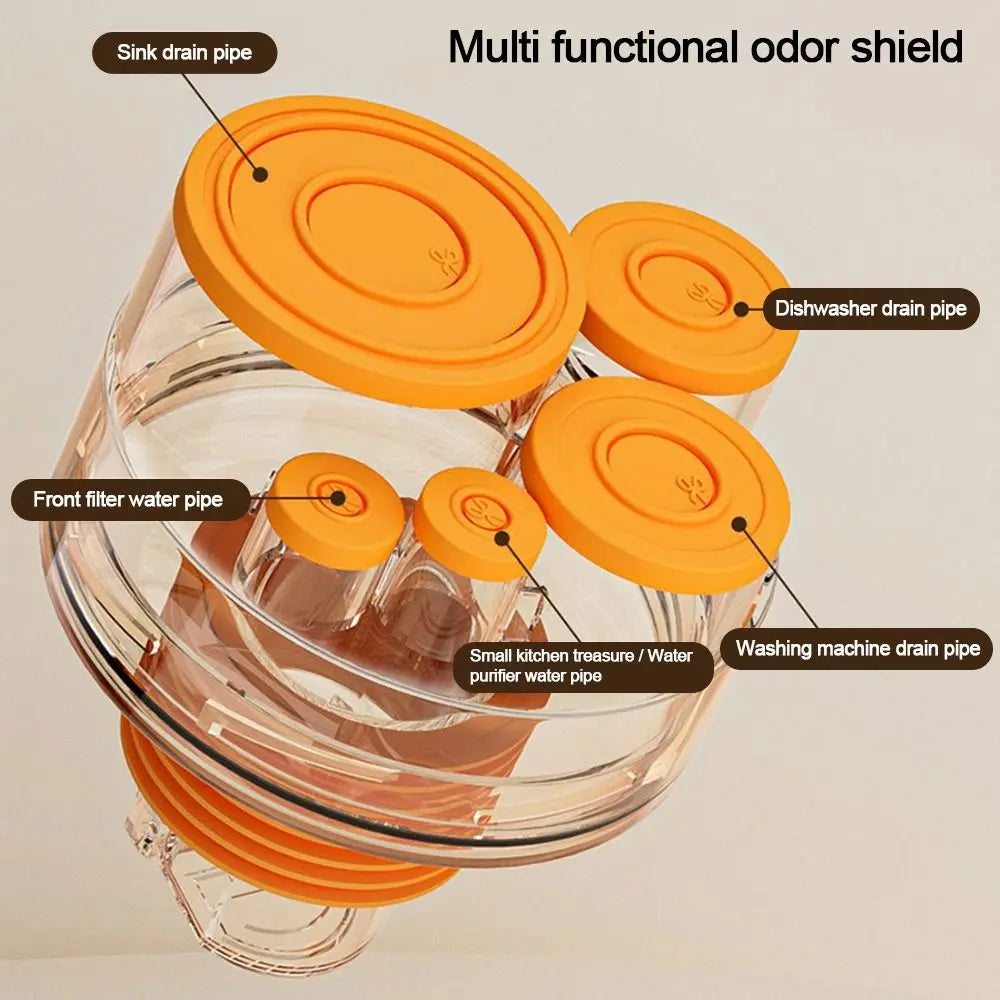 Anti odor Sink Drain Pipe Adapter Sealing Ring Multifunctional Kitchen Basin Sewer Branch 5 in 1 Drainage Water Pipe Joint Oasis Select