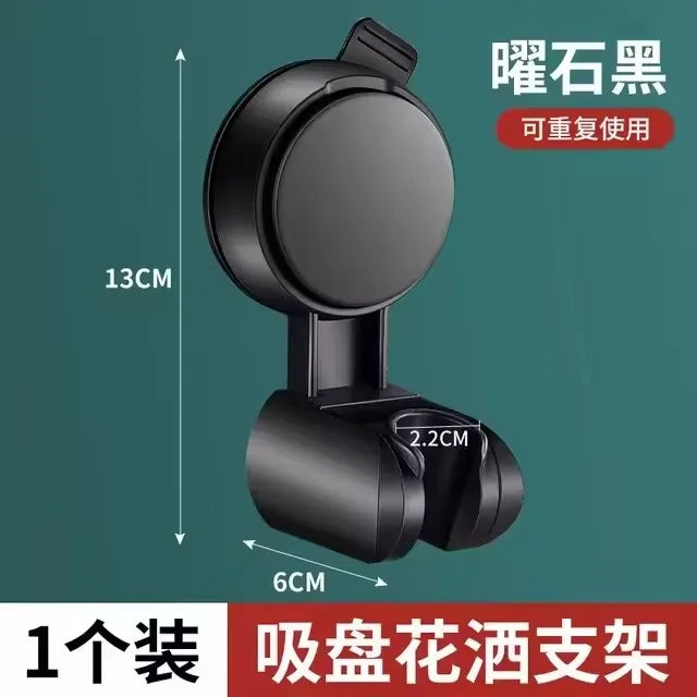 5 Modes Large Panel 7 IN 1 Shower Head High Pressure Water Saving Massage Portable Filter Shower Hook Hose Bathroom Accessories Oasis Select Black Holder