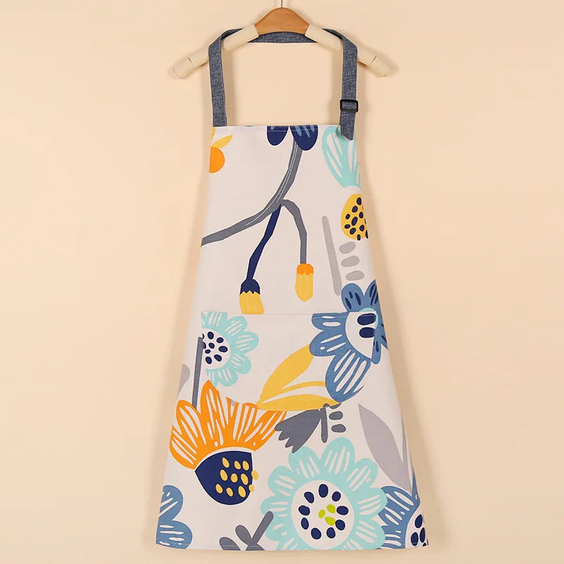 1PC Aprons Fashion Cotton Fabric Waterproof Thickened Dirt Resistant Kitchen Apron and Home Work Clothes Gardening Work Clothing Oasis Select
