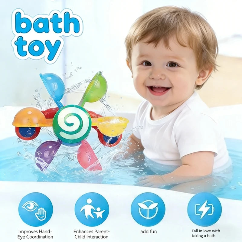 1pc Spinning Bath Toy Windmill, Fun Bathtime Sensory Play for Baby Boys & Girls, Ideal Birthday Christmas Gift,Baby Bath Toy Oasis Select