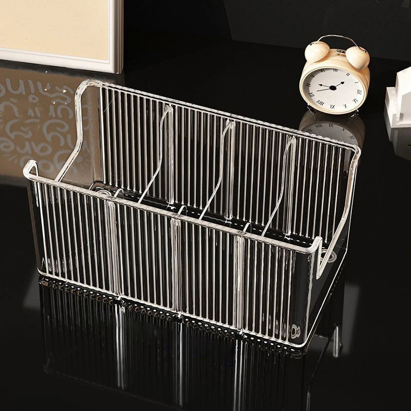 Plastic Belt Organizer Large Capacity Divided Storage Shelf for Wardrobe Makeup Bathroom Transparent Dustproof Multiuse Hanging Oasis Select 1pc