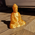 Meditating Buddha Sculpture 3D Printed Gold Finish Feng Shui Shakyamuni Statues Altar Zen Decor Serene Meditating Home Ornaments Oasis Select Gold 10cm
