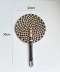 Handwoven Straw Fan – Boho Wall Decor, Wedding & Party