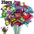 5/10/20/30pcs Outdoor Waterproof Glowing Butterfly Ground Stakes For Yard Lawn Decoration, Luminous Butterfly Ornaments Durable Oasis Select 25pcs
