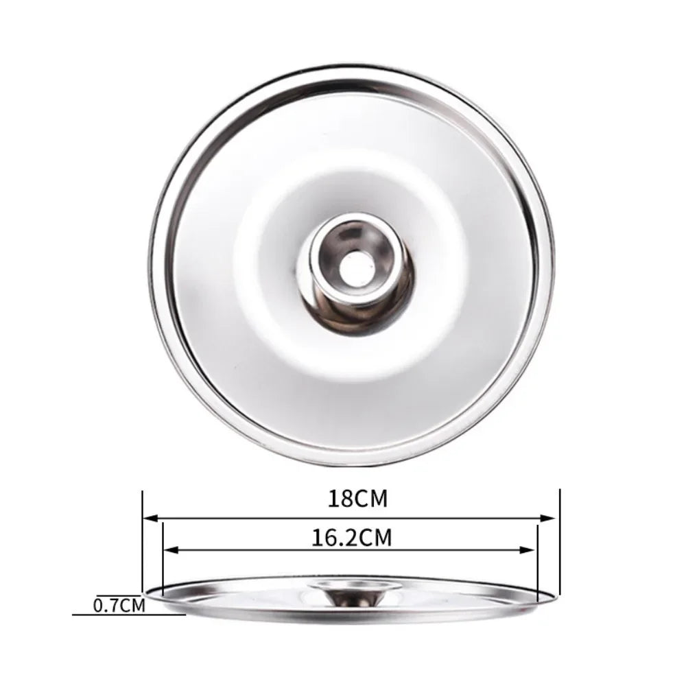 New 10-24cm Round Pot Lid Thicken Stainless Steel Lid Pot Cover Universal Replacement Saucepan Cover Kitchen Supplies Oasis Select 18cm