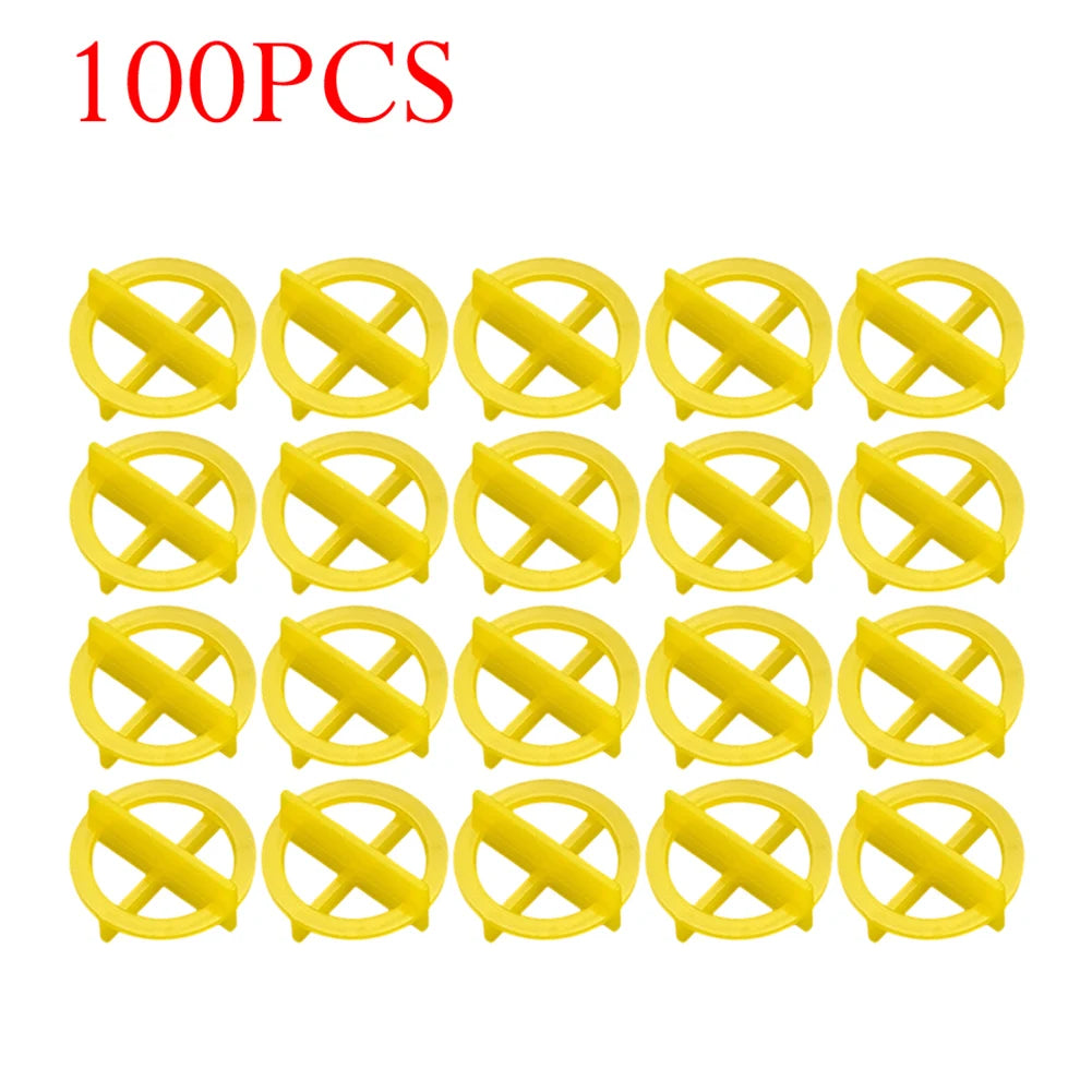 100xCeramic Tile Leveling System Spacers Clips Wedge For Tiling Fixing Floor Wall Gap Floor Fixing Construction Tool Oasis Select yellow 1.5mm
