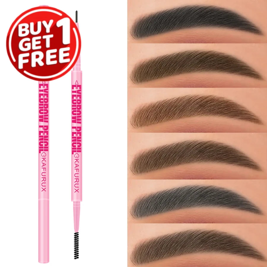 KAFURUX 6-Color Ultra-Fine Waterproof Eyebrow Pencil & Brush
