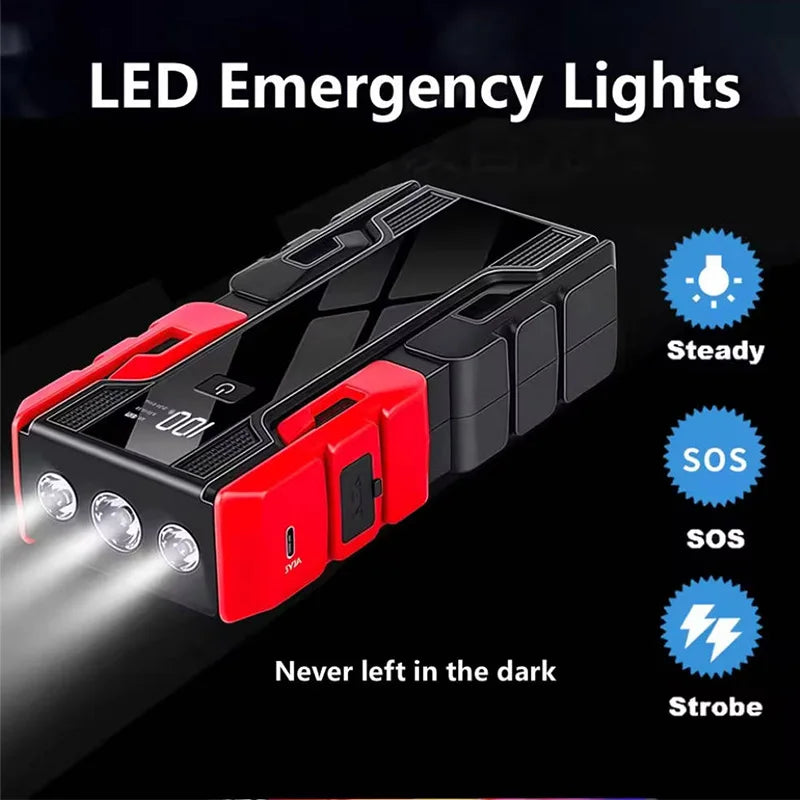 12V Portable Car Jump Starter: 99800mAh Large Capacity Lithium Booster for 8.0L Gas & 5.5L Diesel Engines Oasis Select