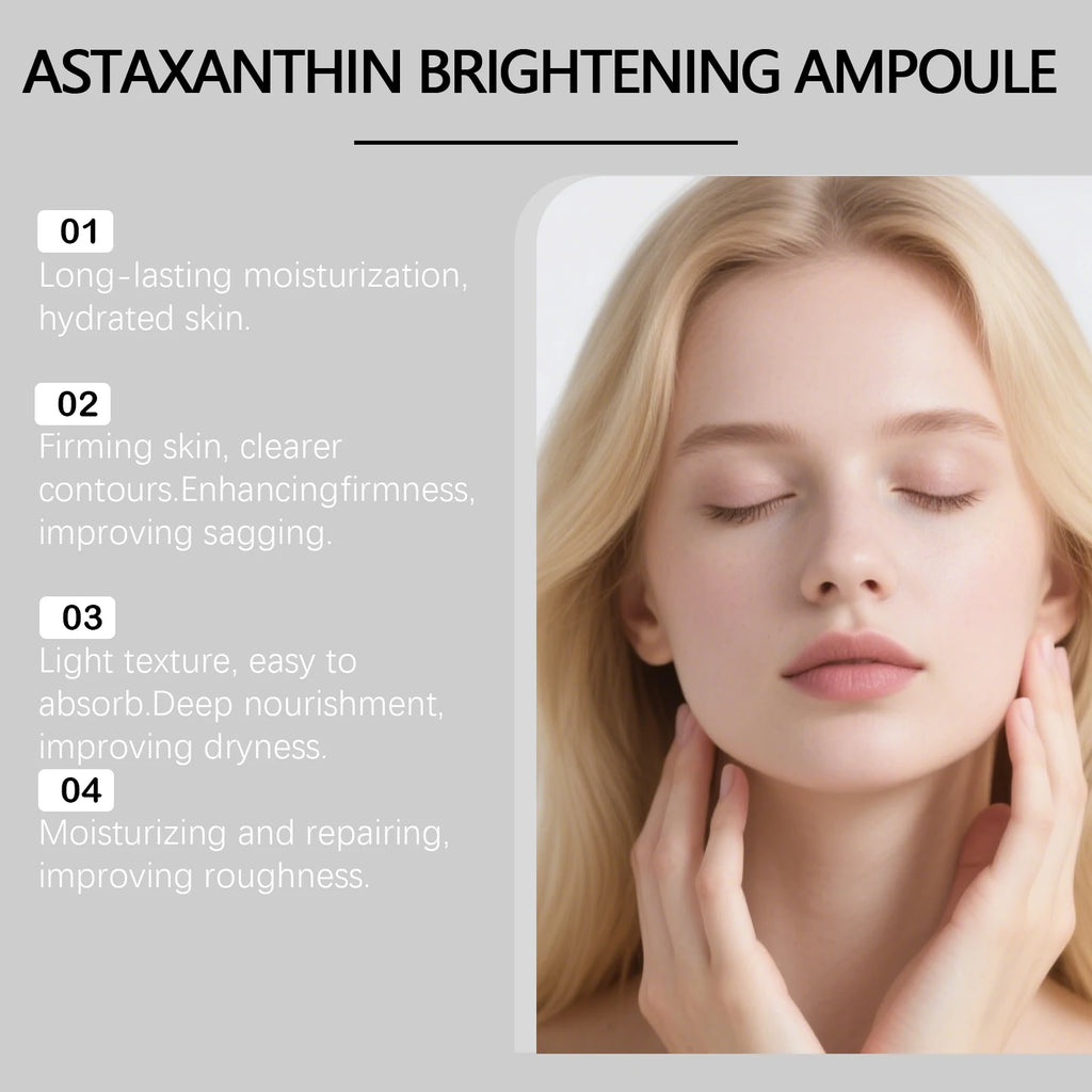Astaxanthin Serum Hydrating Facial Moisturizing Essence Firming Brightening Lightweight Fast Absorbing All Skin Types Oasis Select