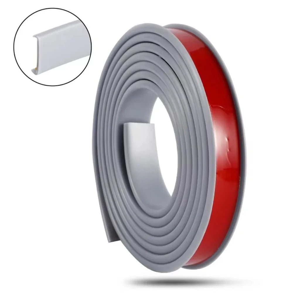 New U-shaped Edge Banding Tape Self-Adhesive TPE Rubber Edge Protector 2M Edge Safety Guards Oasis Select Grey 18mm