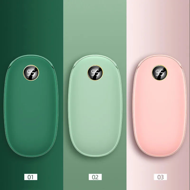 10000mAh USB Rechargeable Winter portable Hand Warmer Mobile Power Handheld Warmer Heater Outdoor Traveling Hiking Power Bank Oasis Select