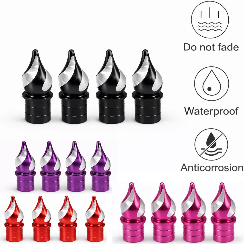 4Pcs Tire Valve Stem Caps CNC Aluminum Alloy Valve Caps Corrosion Resistant & Airtight, for Cars Trucks SUVs Motorcycles Bikes Oasis Select
