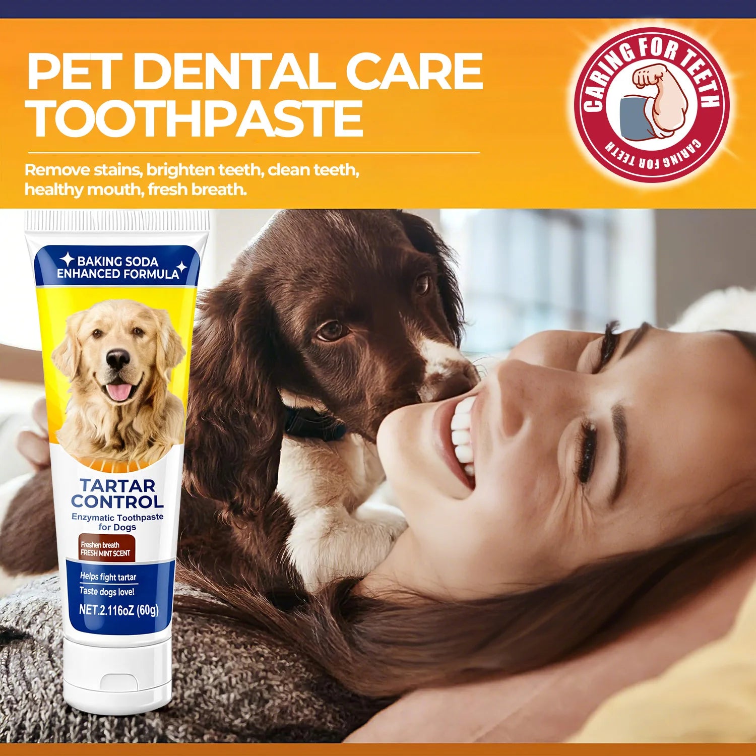 2-Pack Dog Enzyme Toothpaste with Baking Soda – 60g Each Dog Dental Toothpaste Oasis Select