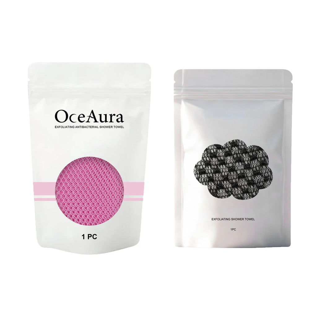 Back Scrubbing Towel Durable Exfoliating Body Towel Cleansing Skin Polishing Cloth Oil Control Dirt Removal Bath Accessories Oasis Select
