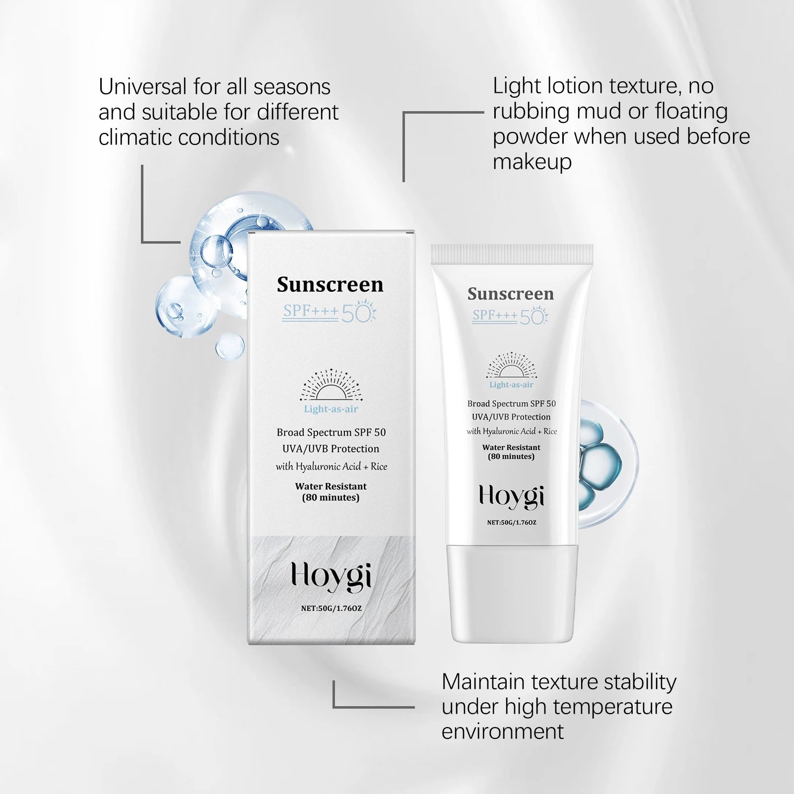 Hoygi SPF 50+ Hyaluronic Facial Sunscreen – Oil Control