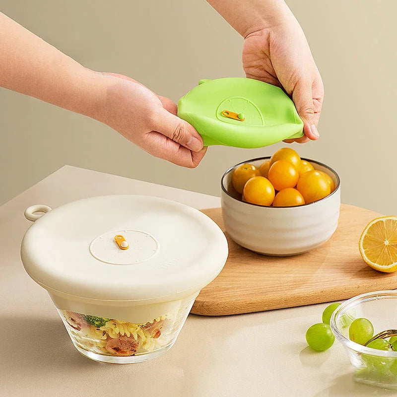 Food Cover Set Bowl Lids Heat Resistant Round Refrigerator Leftovers Universal Sealing Lids Reusable Kitchen Covers Oasis Select