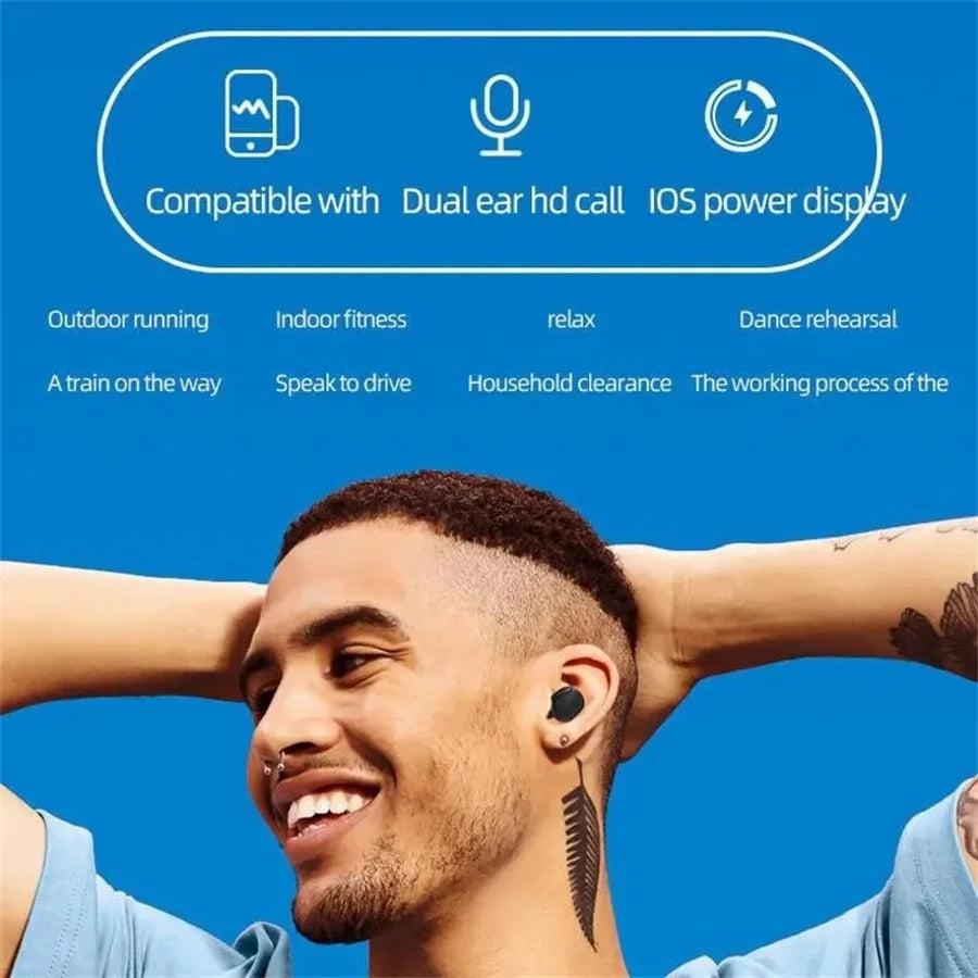 TWS A6S Headset Wireless Earphones Bluetooth Headphones Sport LED Display Touch Stereo Fone Bluetooth Earbuds for Xiaomi Huawei Oasis Select