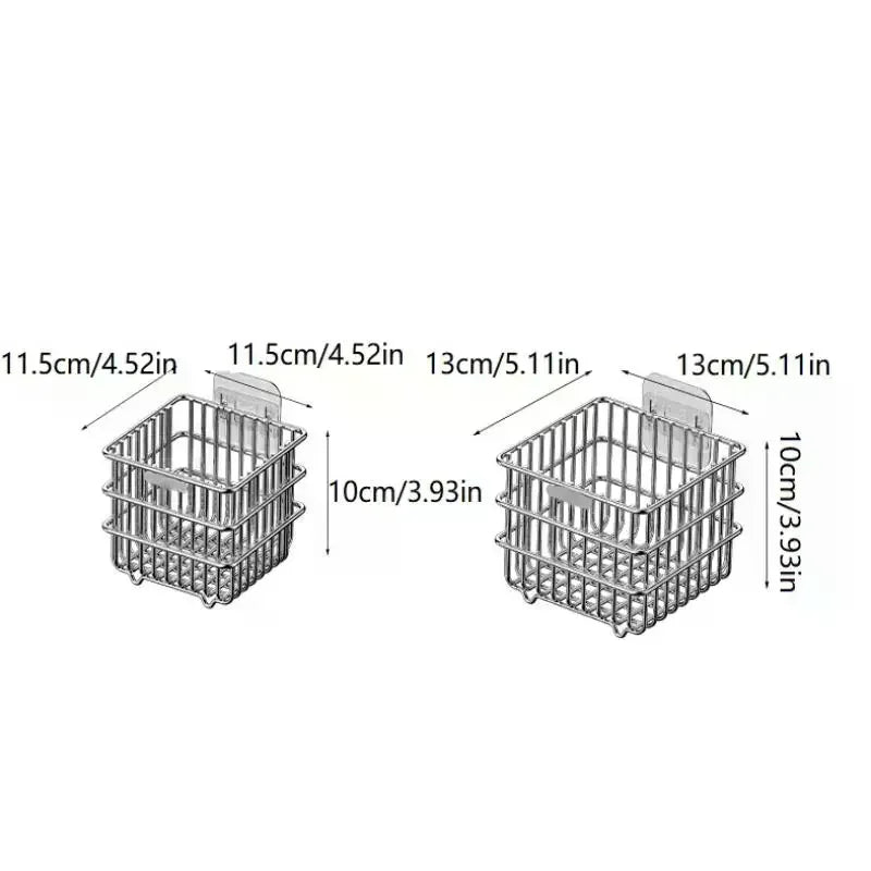 Punch-Free Wall Hanging Kitchen Shelf Storage Rack for Onion Ginger Garlic Condiments Spices Vegetables Fruits with Drain Basket Oasis Select