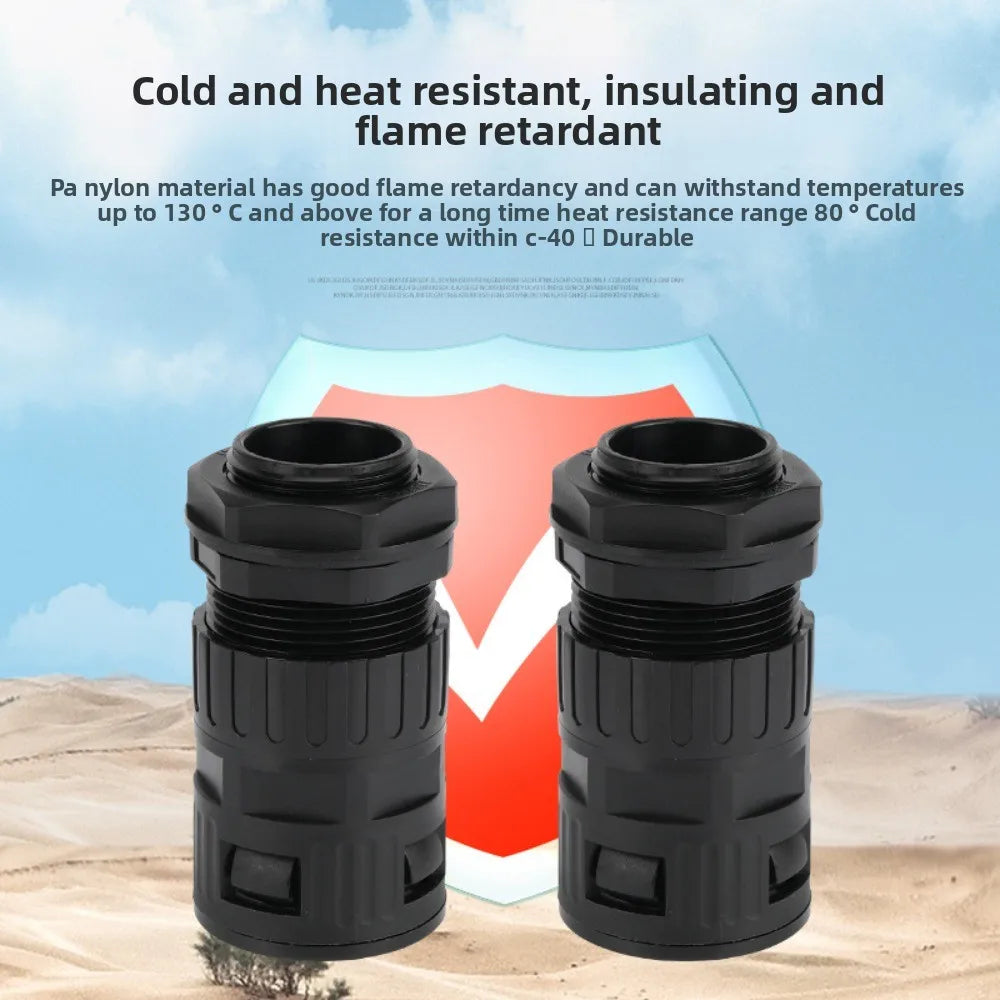 Nylon Plastic Corrugated Tube Connectors Pipe Joint AD13 15.8 18.5 21.2 25 28.5 34.5 End Fittings Plastic Conduit Gland Oasis Select