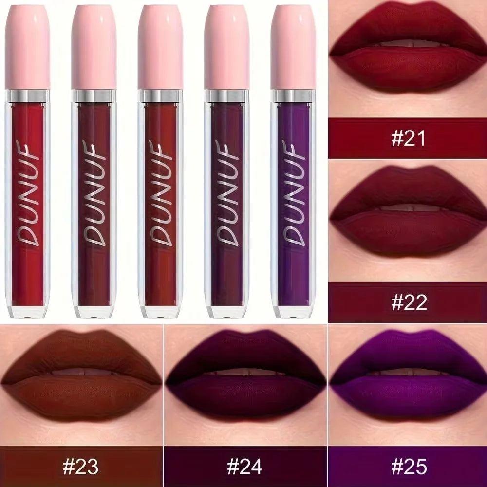 Matte Lip Gloss Lipstick, High Pigment Waterproof Velvet Long Lasting Purple Bright Red Deep Red Nude, Y2K Valentine's Day Gifts Oasis Select