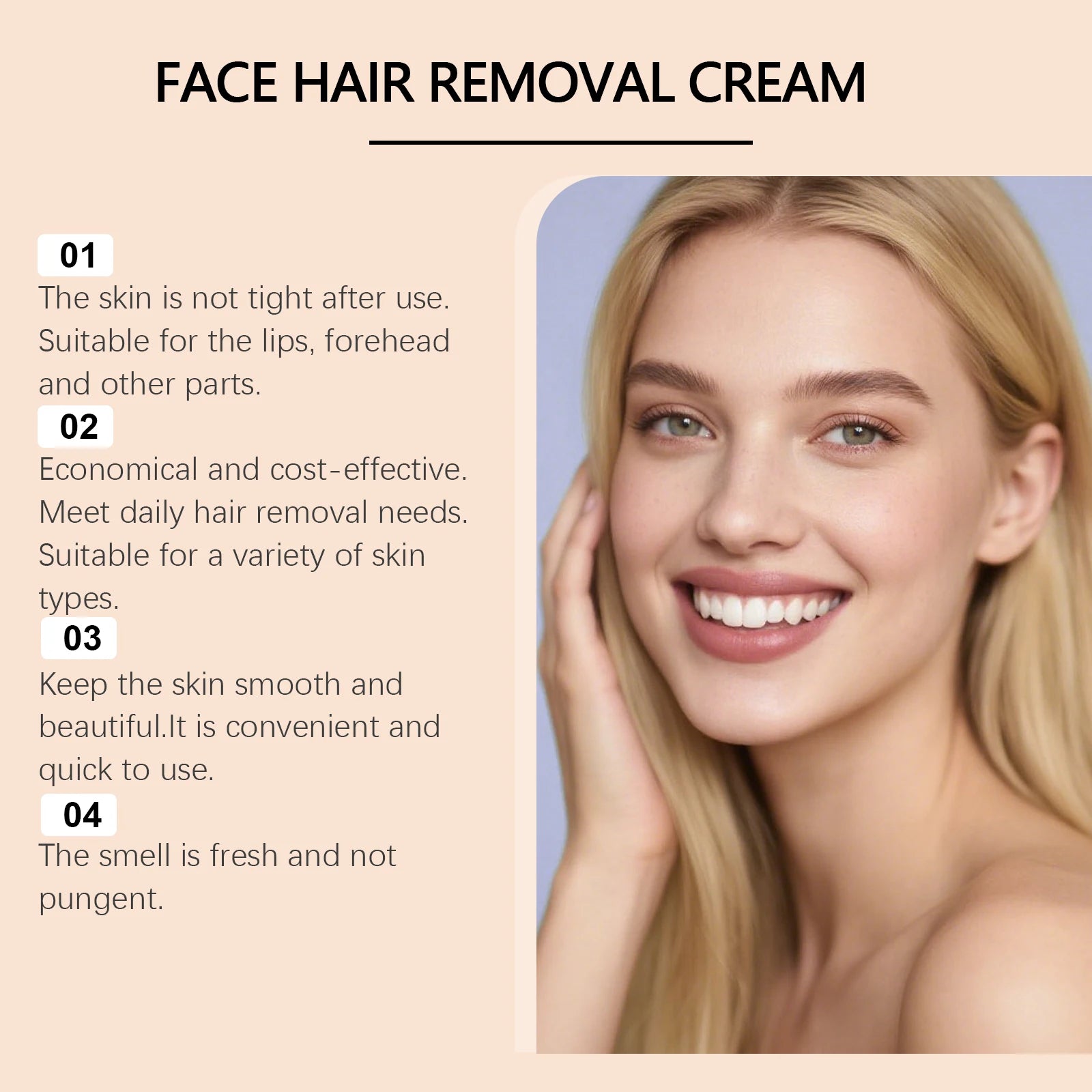 Jaysuing Coconut Facial Hair Removal Cream – Lip & Chin 50g Facial Depilatory Cream Oasis Select