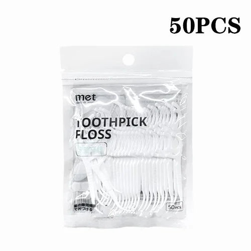 20PCS Mecha Wind Mirror Portable Floss Box Auto Pop Up 10pcs Mini Transparent Floss Stick Storage Box Oral Care Floss Organiser Oasis Select Floss-50PCS