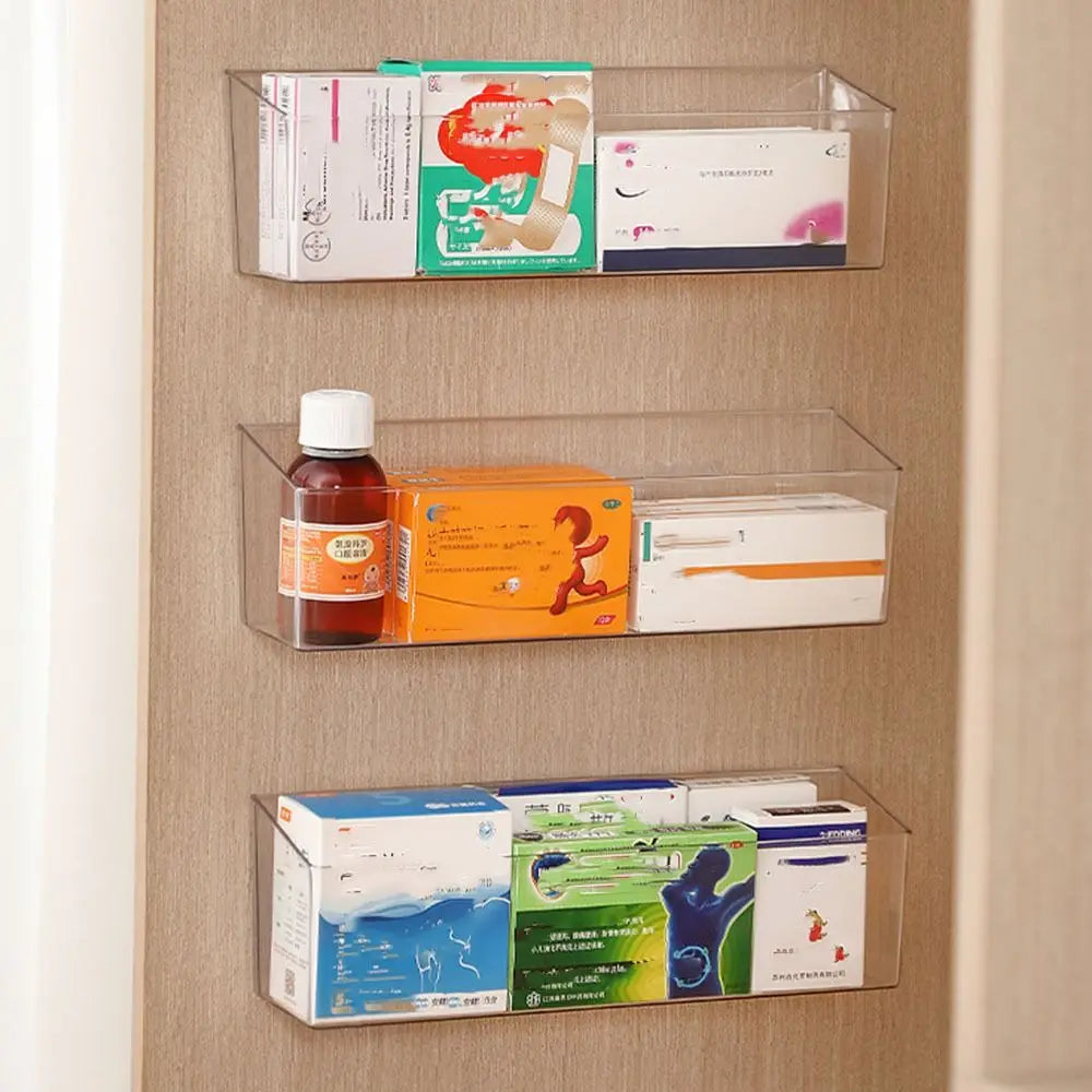 Transparent Wall-mounted Storage Box Large Capacity Classification Storage Rack Medicine Storage Boxs Cosmetics Storage Racks Oasis Select