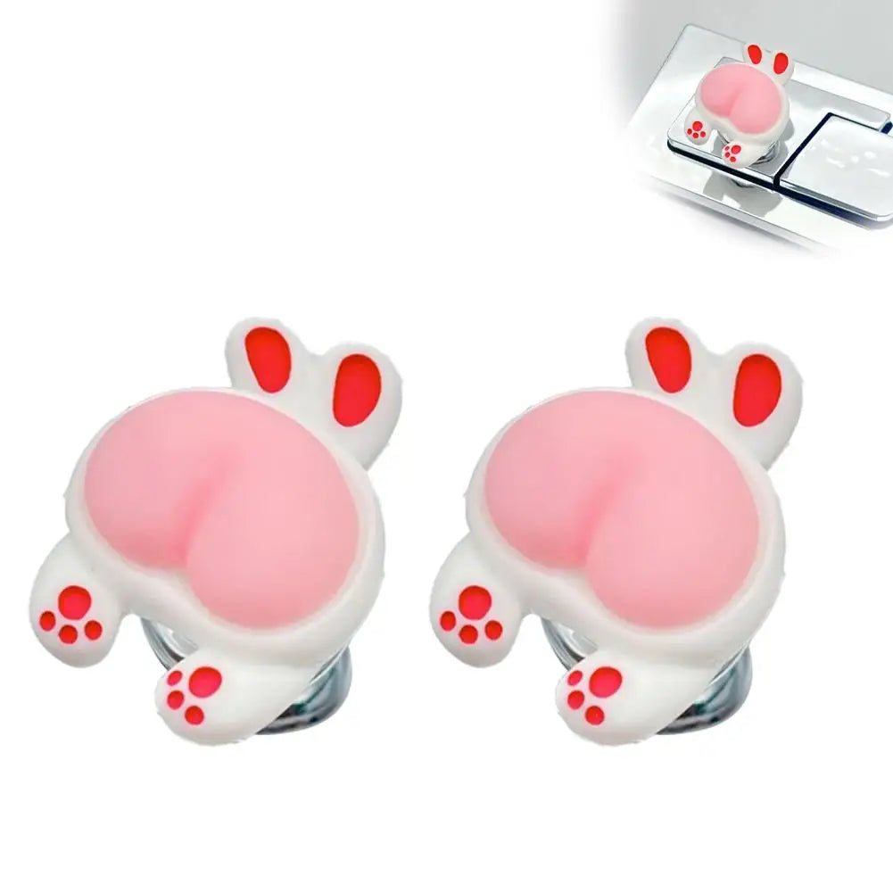 Funny Animal Toilet Flush Button Assistant Silicone Cartoon Button Presser Helper for Long Nails Bathroom Decor Oasis Select C