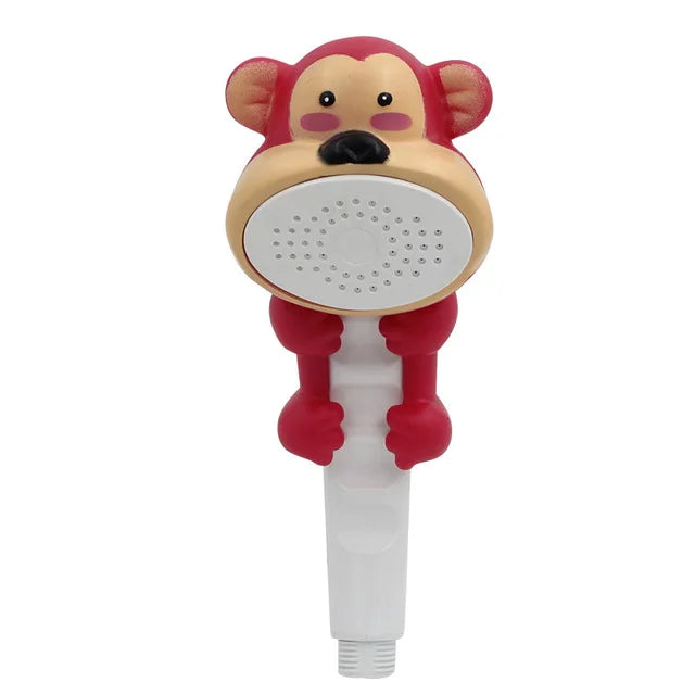 Cartoon Kid Shower Head Shower with Suction Cup Base Children's Bath Water Spray Shower Baby Shower Nozzle Bathroom Accessories Oasis Select monkey