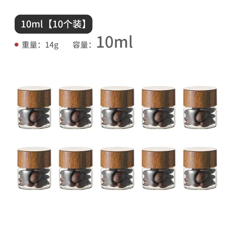 Mini Glass Sealed Jar Food Grade Coffee Powder Dispenser Bottle Portable Tea Coffee Beans Storage Small Empty Bottle Oasis Select 10ml 10pcs