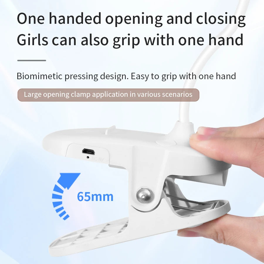 GGBEE LED Clip-On Desk Lamp – USB Dimmable Reading Light Clip-On Desk Lamp Oasis Select