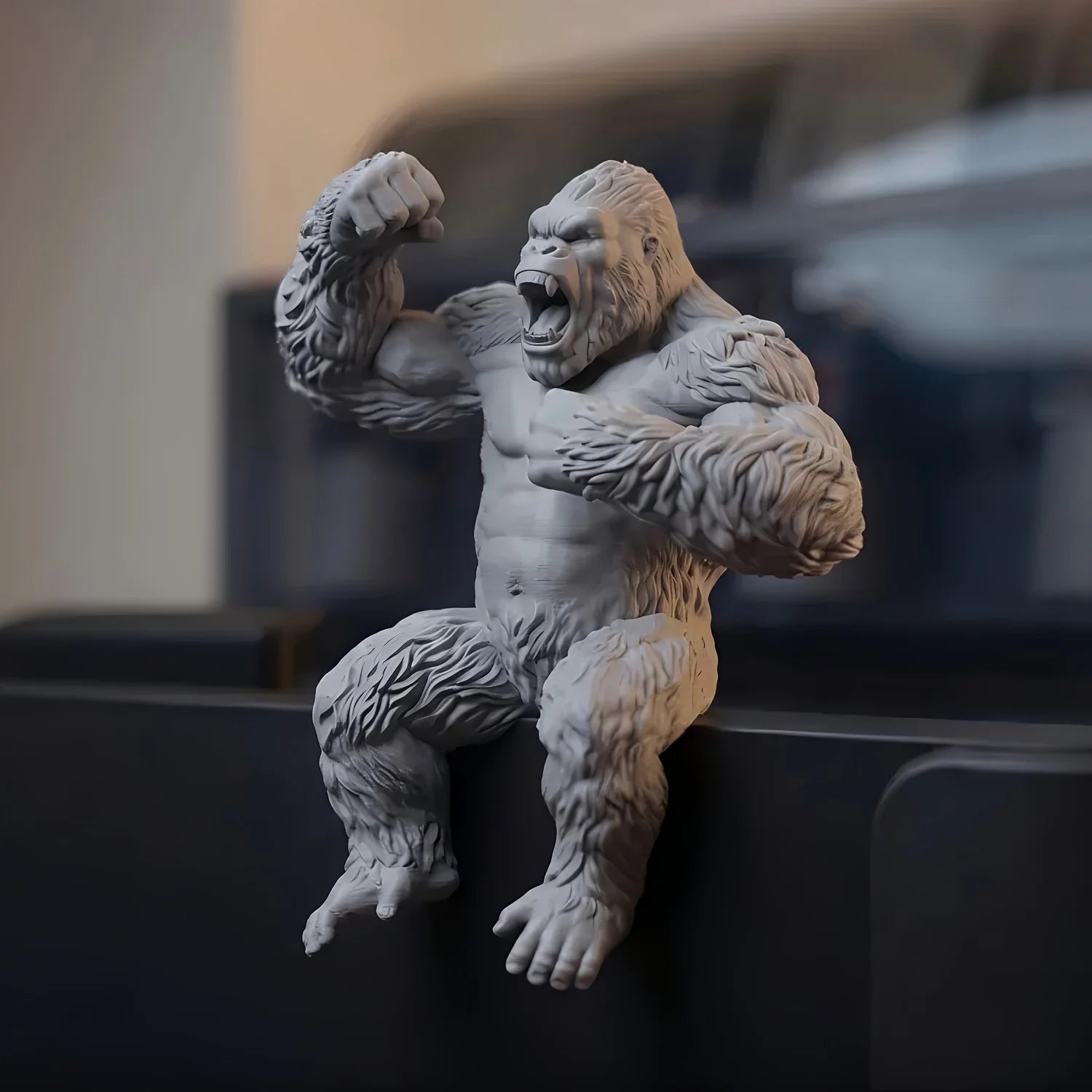 Creative Roar Gorilla Desk Monitor Topper Figurines Statues Ape Cool Desktop Ornaments for Computer Monitor Shelves Office Decor Oasis Select
