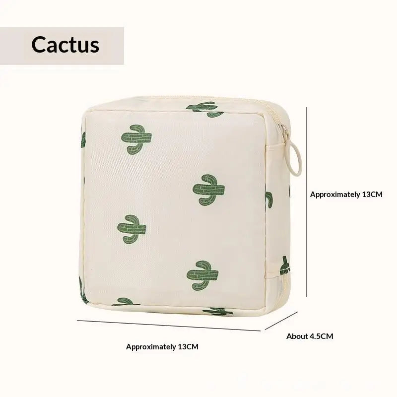 Cute Cartoon Sanitary Pad & Tampon Pouch | Portable Organizer