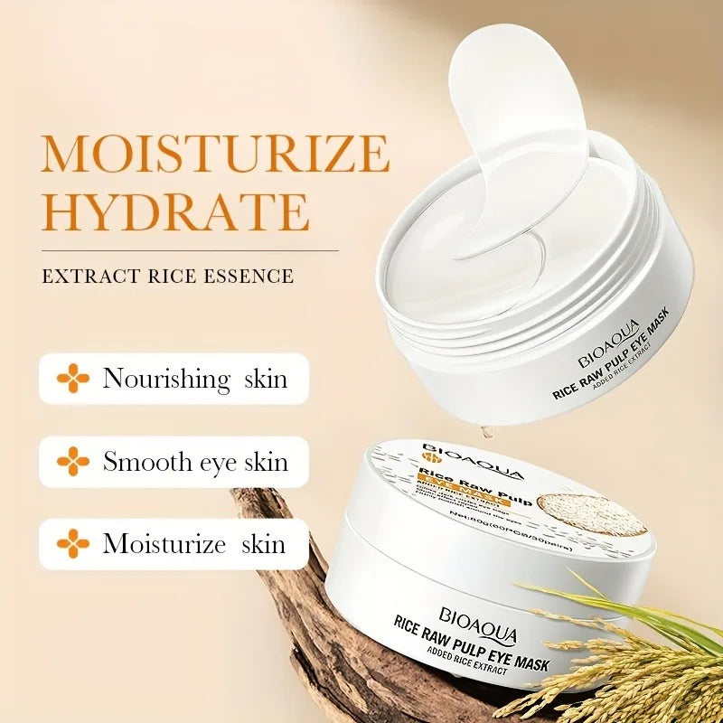 Eye Mask Pairs of Rice Milk Moisturizing Eliminates Dark Circles Eye Bags Wrinkles Tightens The Skin Suitable for All Symptoms Oasis Select