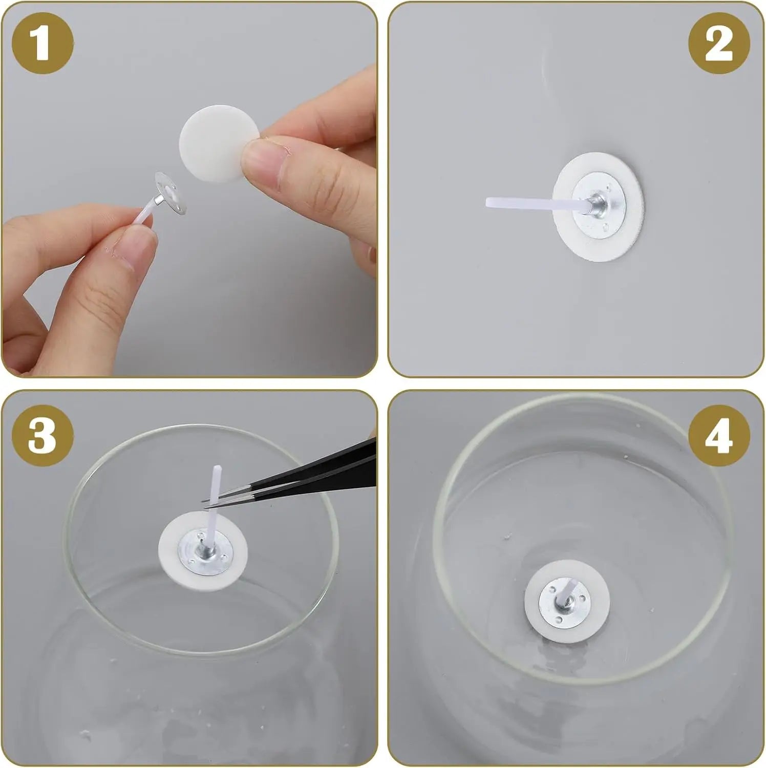 50/100Pcs Tea Light Candle Wicks, 1.02 inch Pre-Waxed Wick with Base, Pre-Waxed Wicks for Soy Wax Candle Making Oasis Select