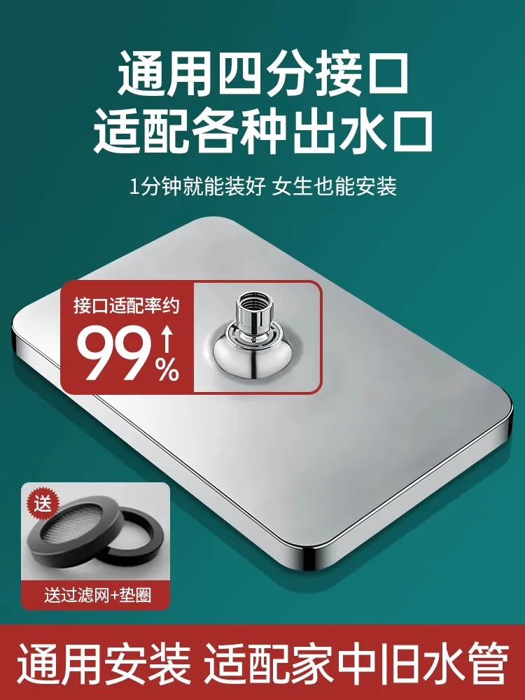 New 14 Inch Big Panel Rainfall Shower Head,High Pressure Shower Head,Water Saving,Top Rain Shower Faucet Bathroom Accessories Oasis Select