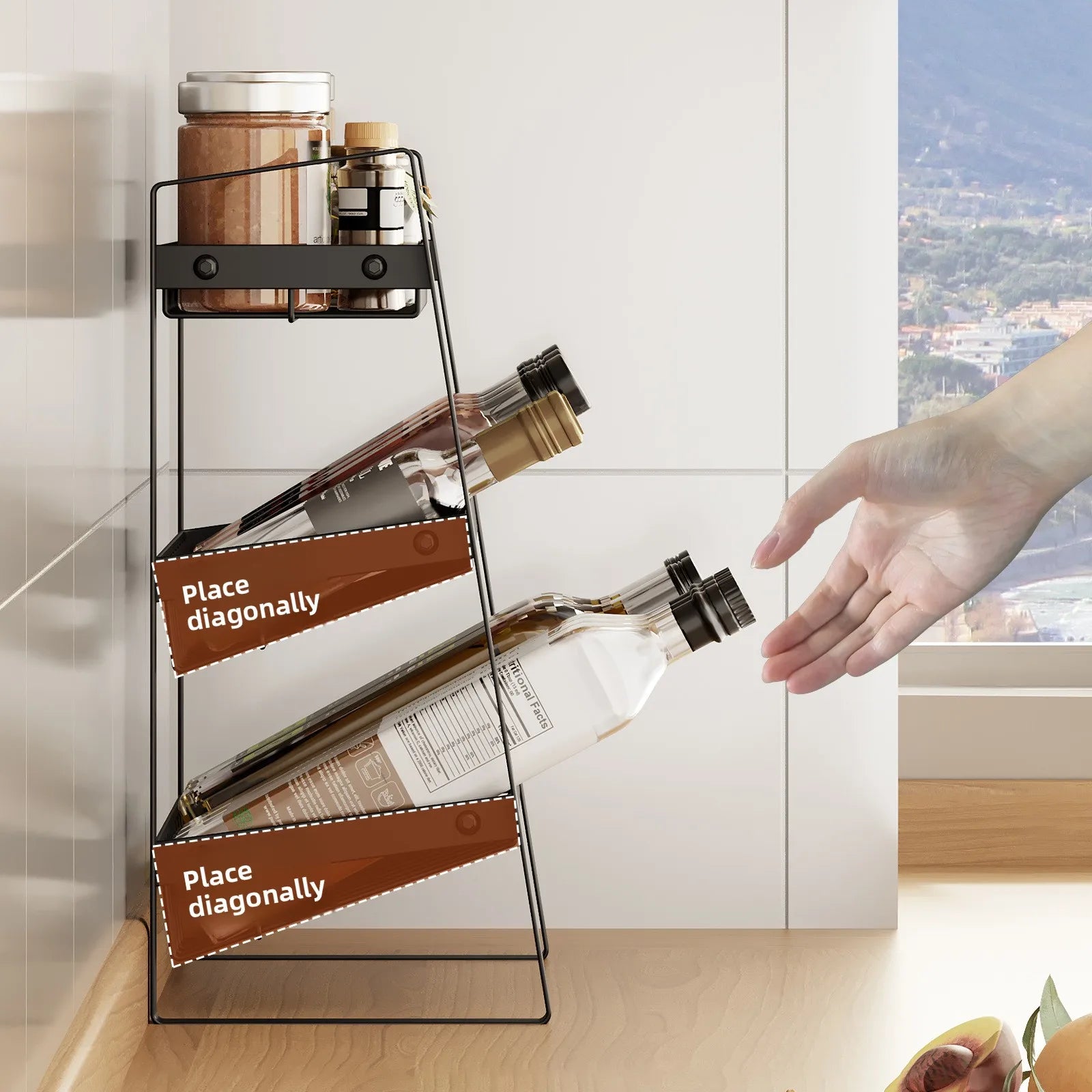 Kitchen seasoning rack countertop multi-layer seasoning rack multi-functional storage artifact Oasis Select