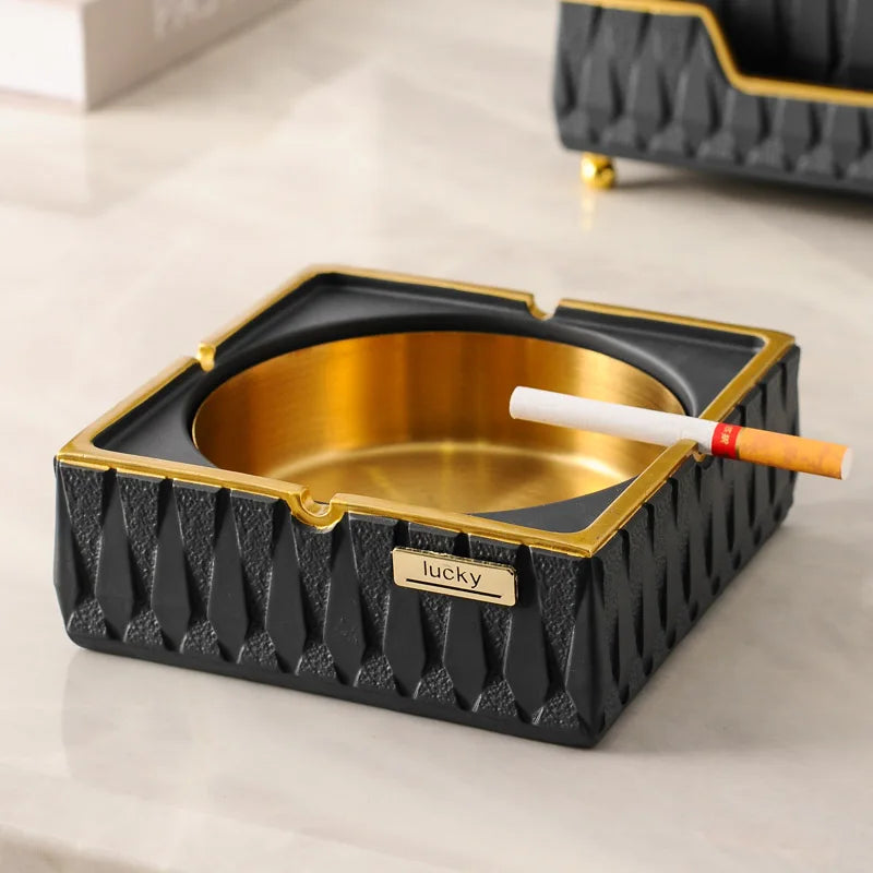 Household simple living room light luxury creative office fly ash ashtray tissue box desktop decoration storage accessories Oasis Select