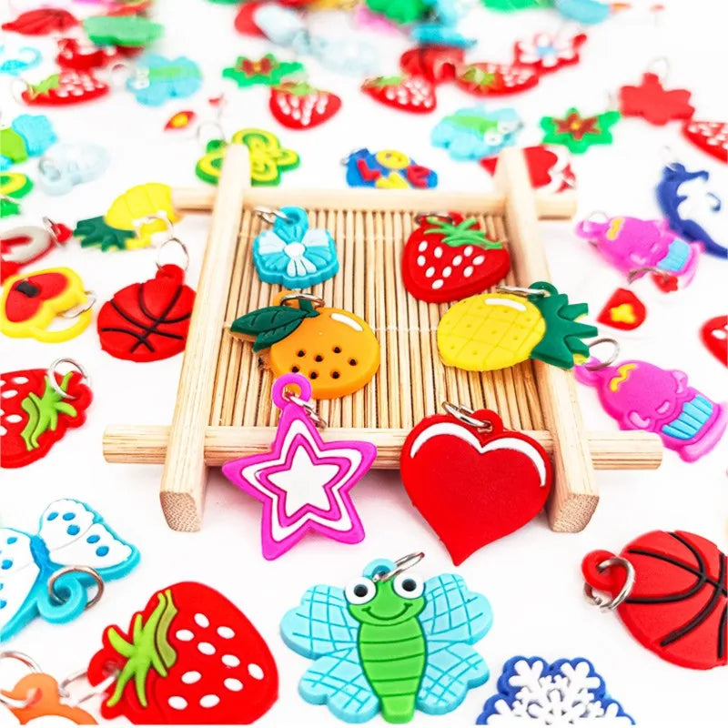 10/30/50Pcs Random Colorful Rubber Loom Band Bracelets Charms For DIY Necklace Toy Pendant Jewelry Making Supplies Accessories Oasis Select