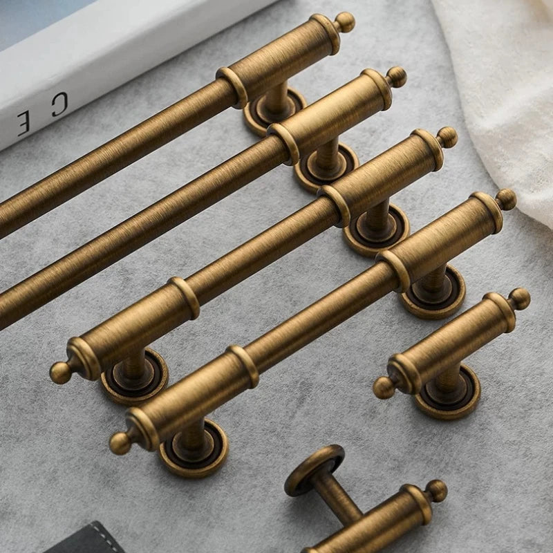 French Antique Bronze Brass Cabinet Wardrobe Door Cabinet Drawer Cabinet Furniture Retro Door Handle Household Handle Oasis Select