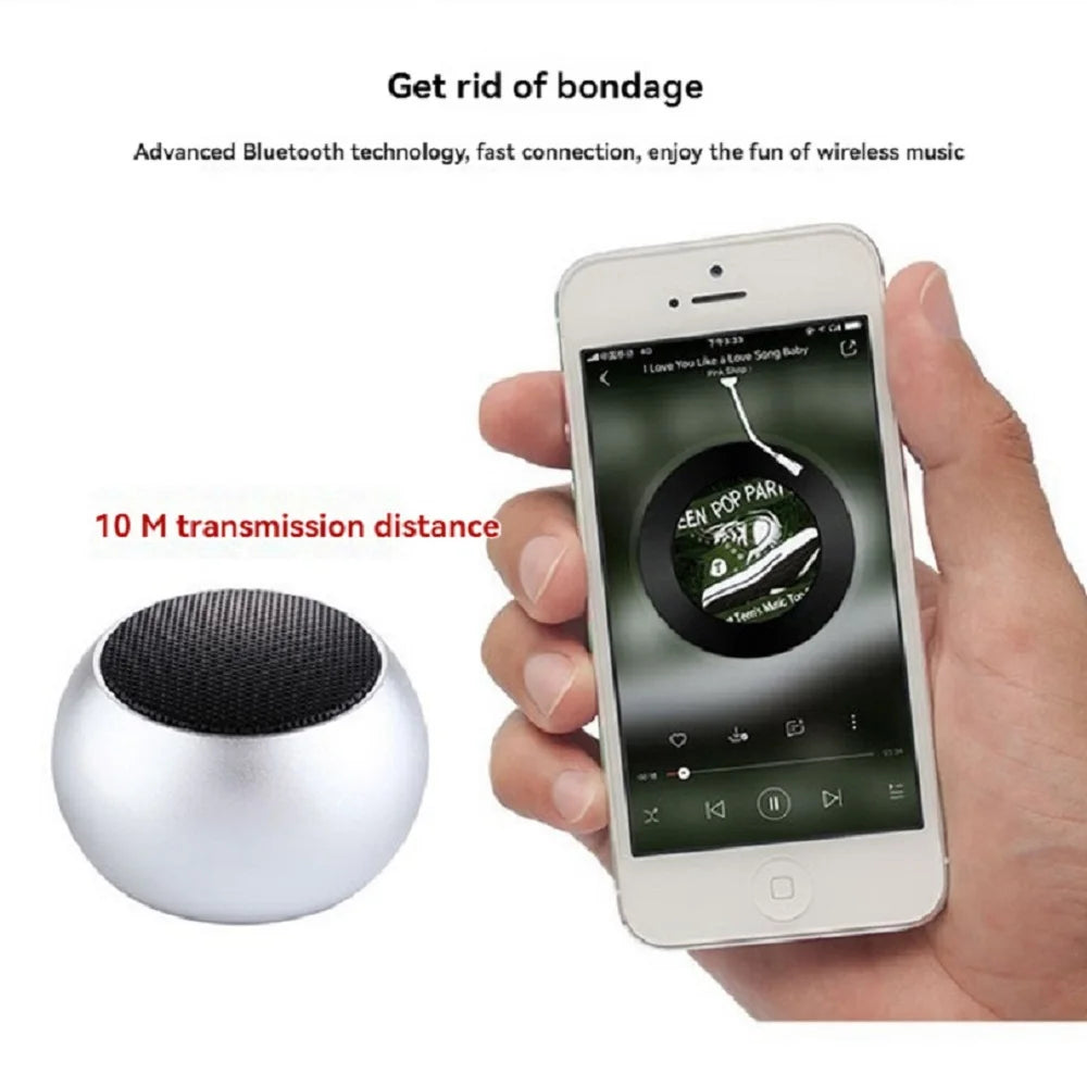 New Mini Bluetooth Small Speaker High Quality Wireless Bluetooth Speaker Portable Small Steel Gun Metal Heavy Subwoofer Outdoor Oasis Select