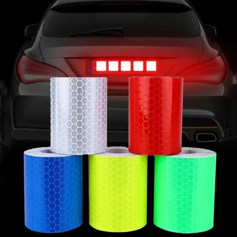 1/2/3pcs Car Reflective Tape Decor Decals Car Warning Safety Reflectante Tape Film Car Reflector Sticker Car Access Exterior 1M Oasis Select