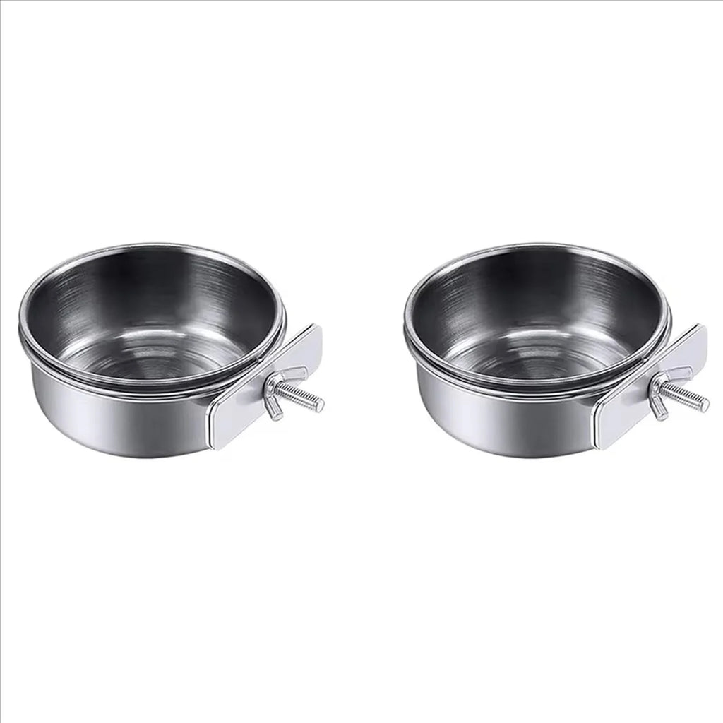 6-Pack Stainless Steel Clamp-On Bird Feeder Bowls for Cages Pet Feeder Bowl Set Oasis Select A One Size