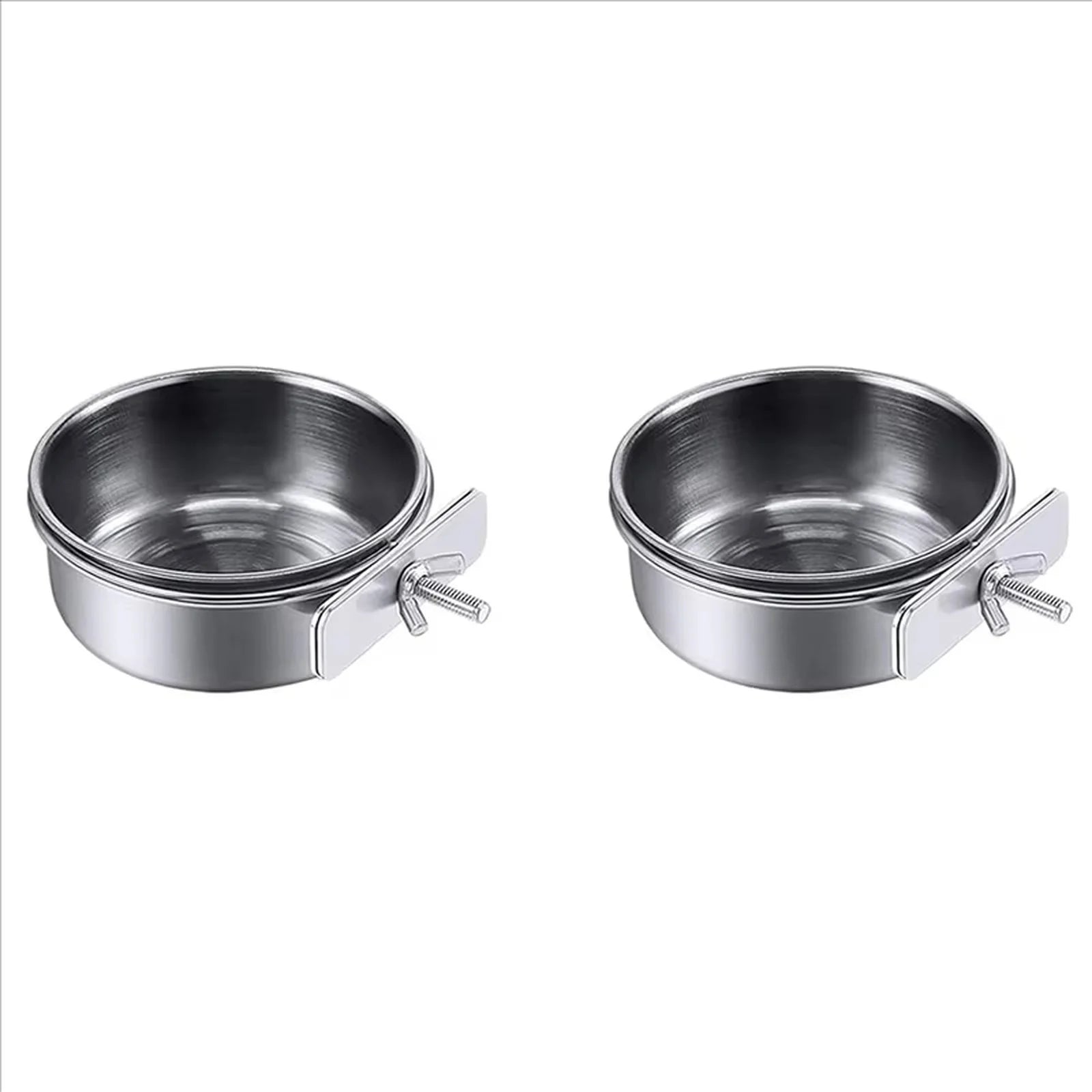 6-Pack Stainless Steel Clamp-On Bird Feeder Bowls for Cages Pet Feeder Bowl Set Oasis Select A One Size