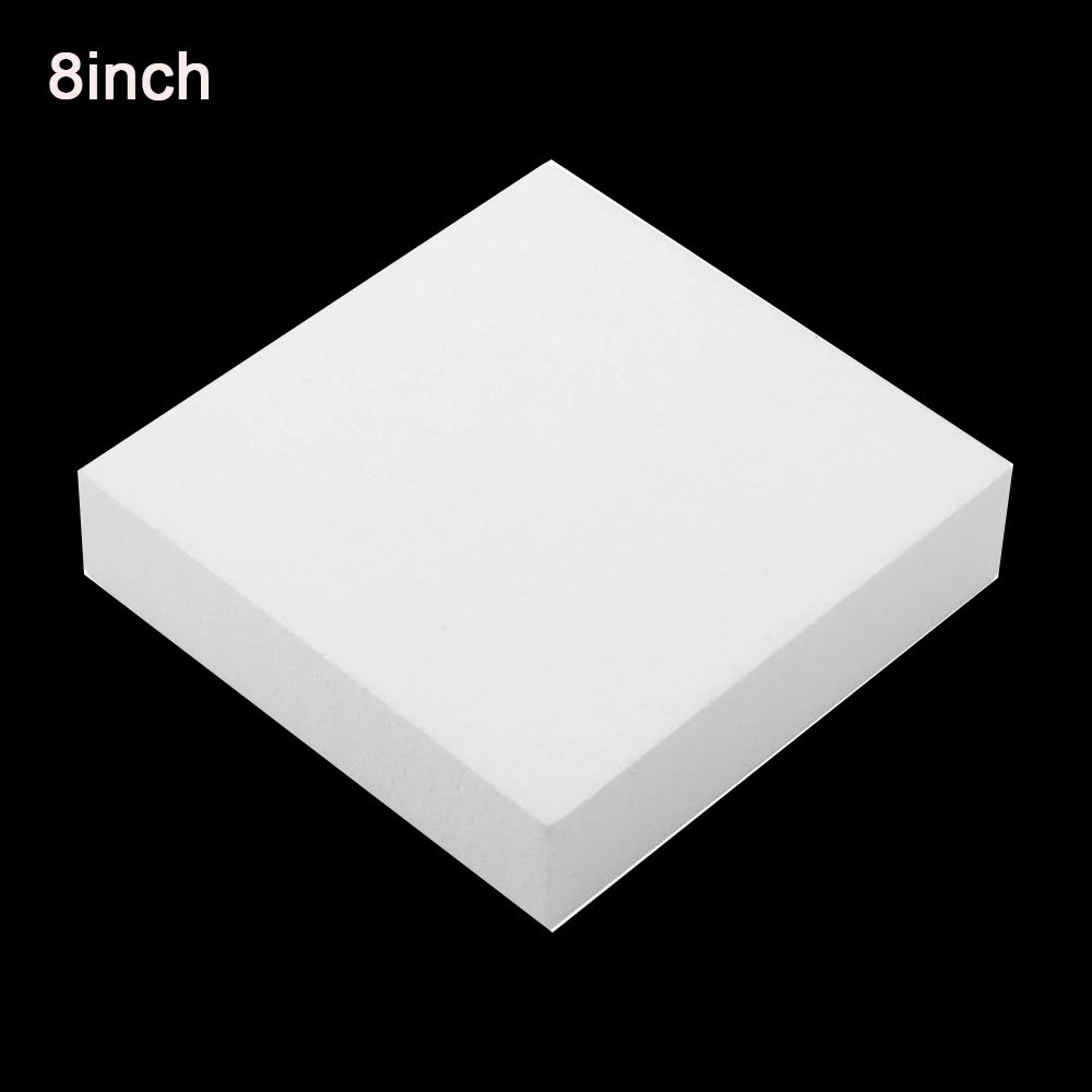4/6/8/10 inch DIY Practice Heart Shaped Model Cake Foam Mold Polystyrene Sugarcraft Dummy Party Kitchen Accessories Oasis Select Square 8inch