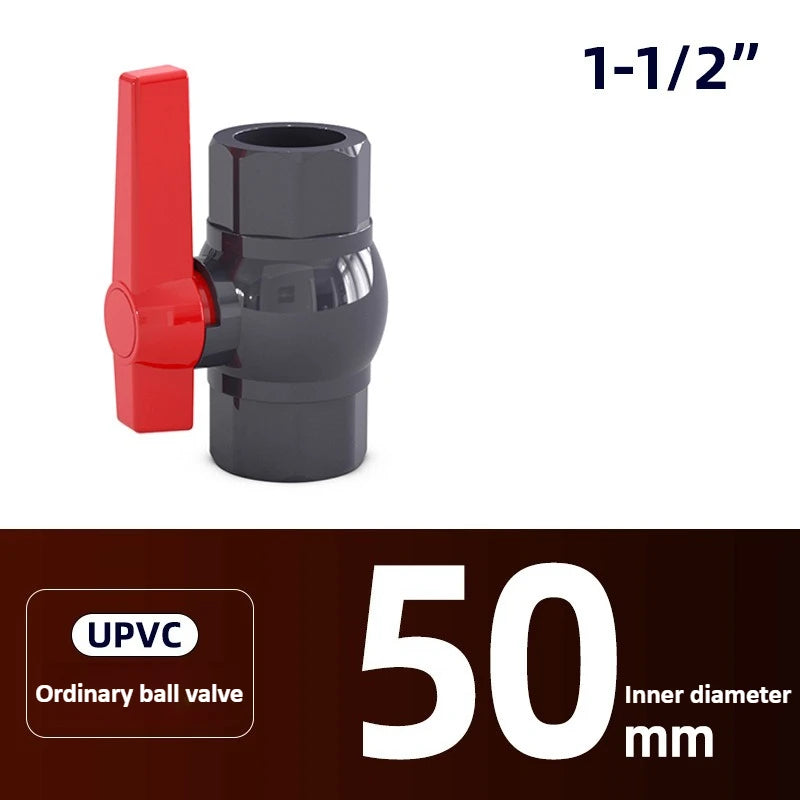Dark Gray Long Handled Ball Valve PVC DN15 20 25 32 40 50 Plastic Single-sided Fittings Switch Socket Industrial Adhesive Oasis Select 1-1l2 DN40 50mm