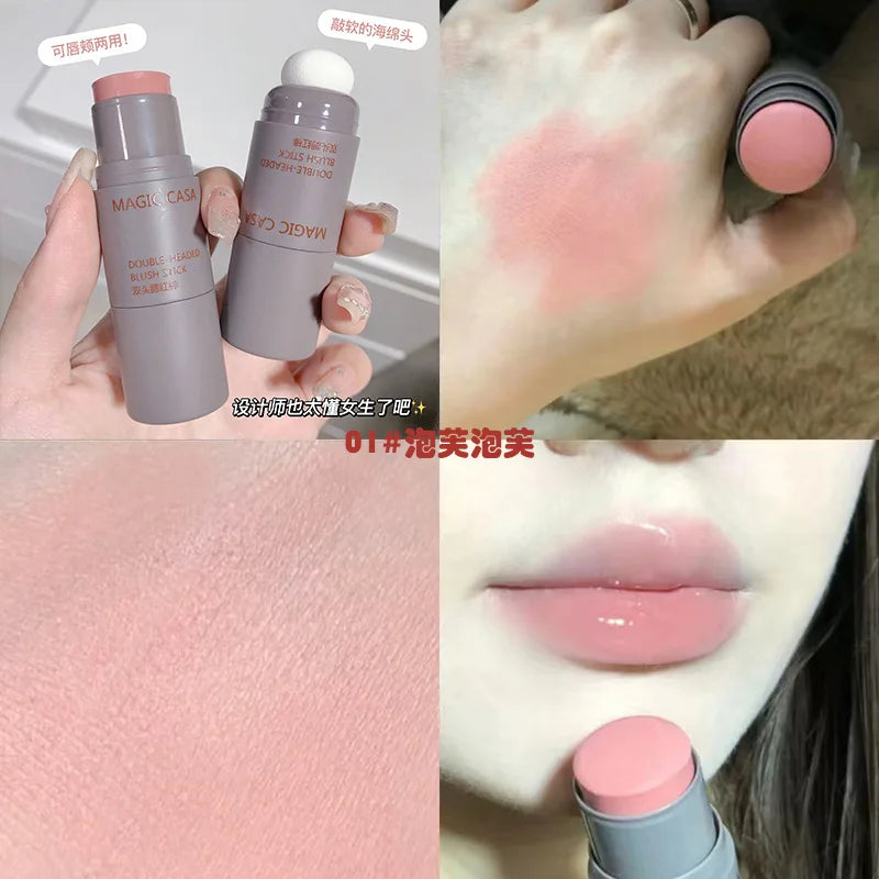 MAGIC CASA Double-Ended Cream Blush Stick – Natural Matte Glow