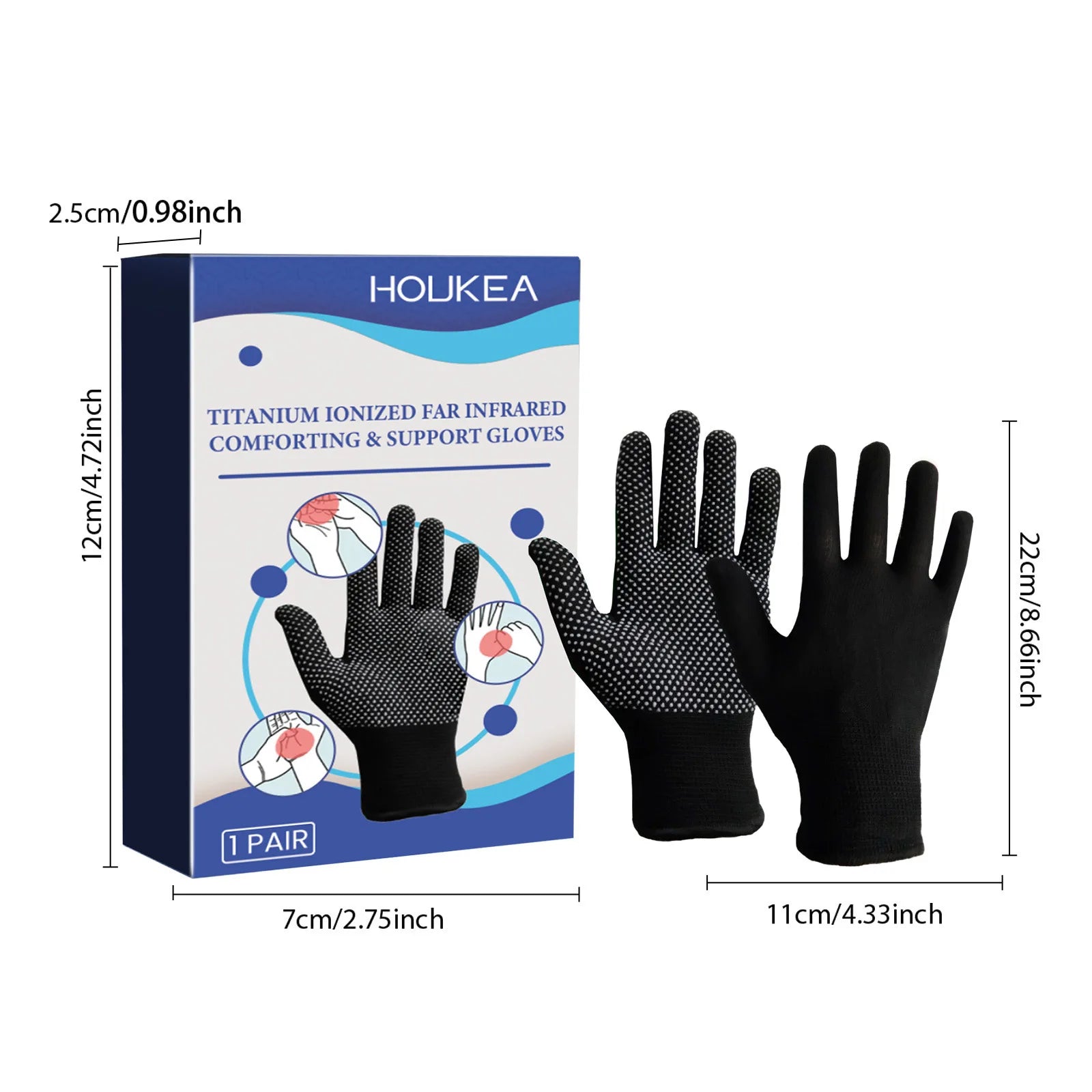 Houkea Hand Joint Pain Relief Care Gloves Wrist Therapy Carpal Treatment Swelling Women Men Daily Compression Arthritis Gloves Oasis Select