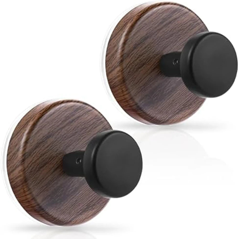 LEENKEA 2-Pack Wooden Suction Cup Hooks | No-Drill Wall Hooks Suction Cup Hooks Oasis Select