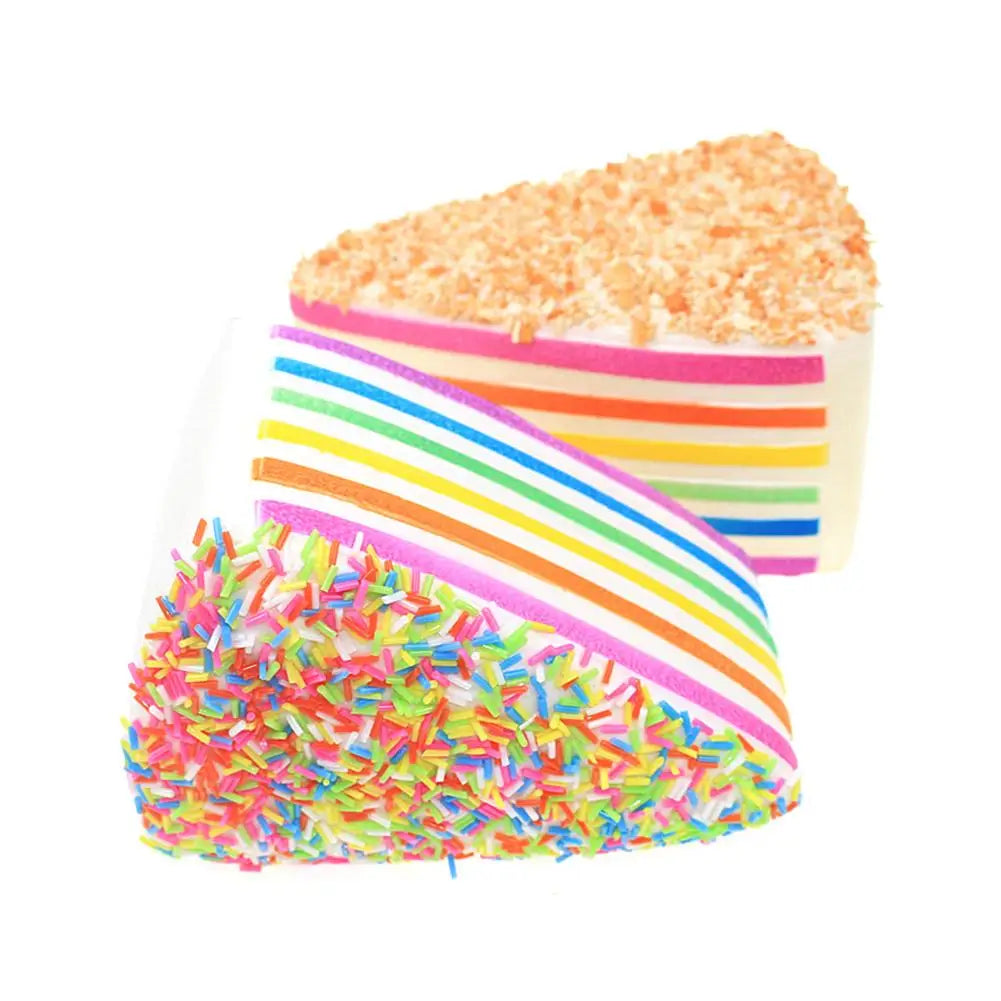Rainbow Cake Squishy Toy – Slow Rise Stress Relief Squeeze